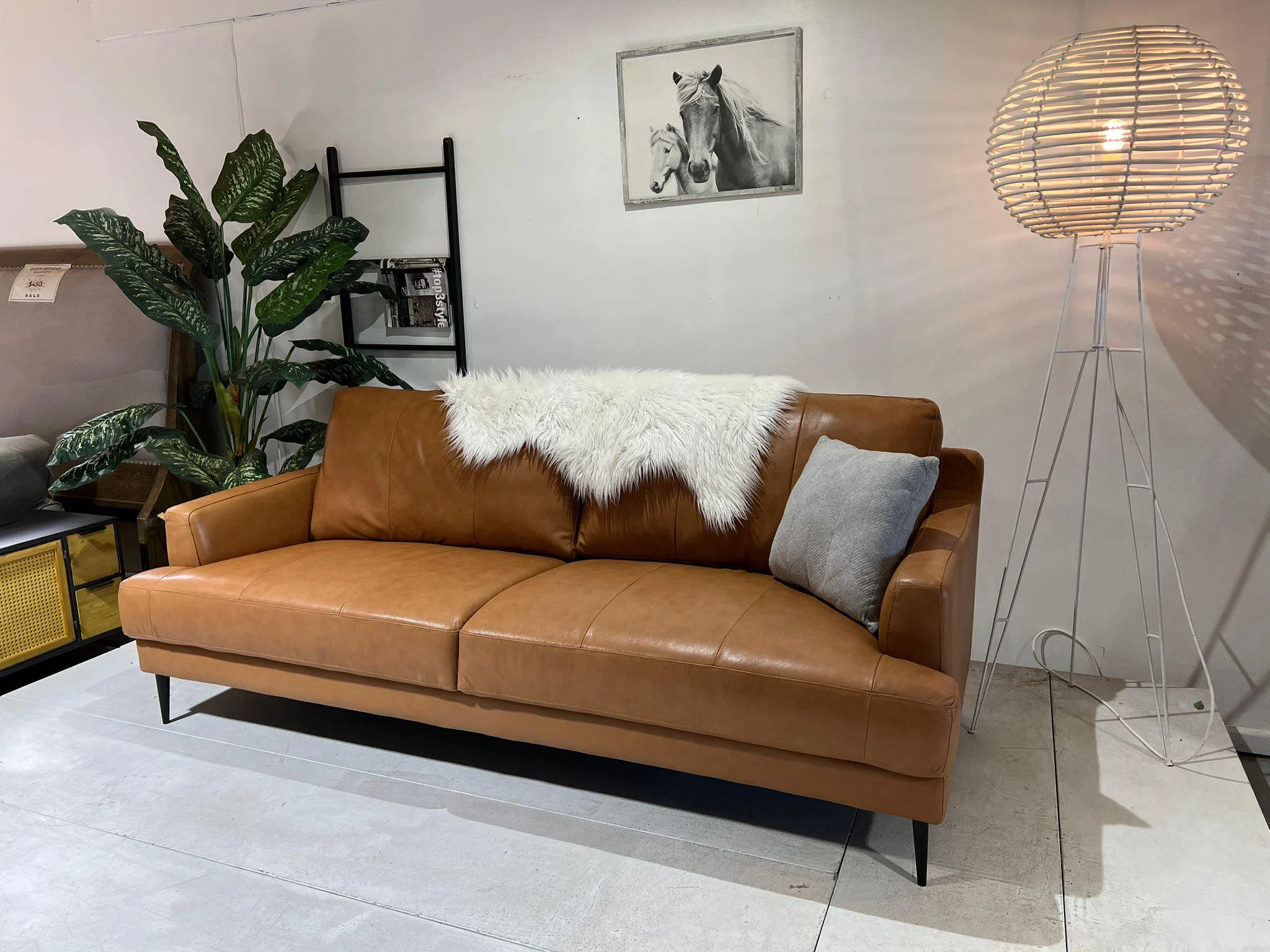 Tan Leather Sofa